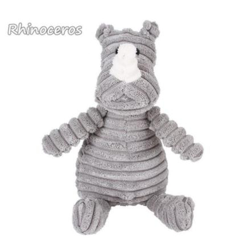 Vocal Animal Plush for Pet Dog Molar Teeth Cleaning Training - Soft Corduroy Material, Bite-Resistant, Safe for Chewing & Stress Relief, Includes BB Whistle Sound