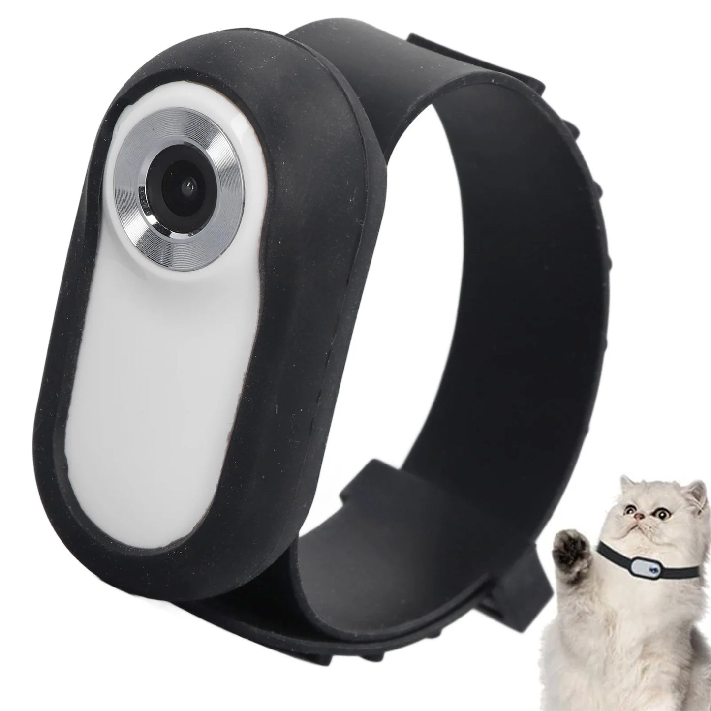 Pet Action Camera Small Pet Collar Camera 0.96In Screen Lightweight Full HD Rechargeable with Video Records for Cat for Outdoor