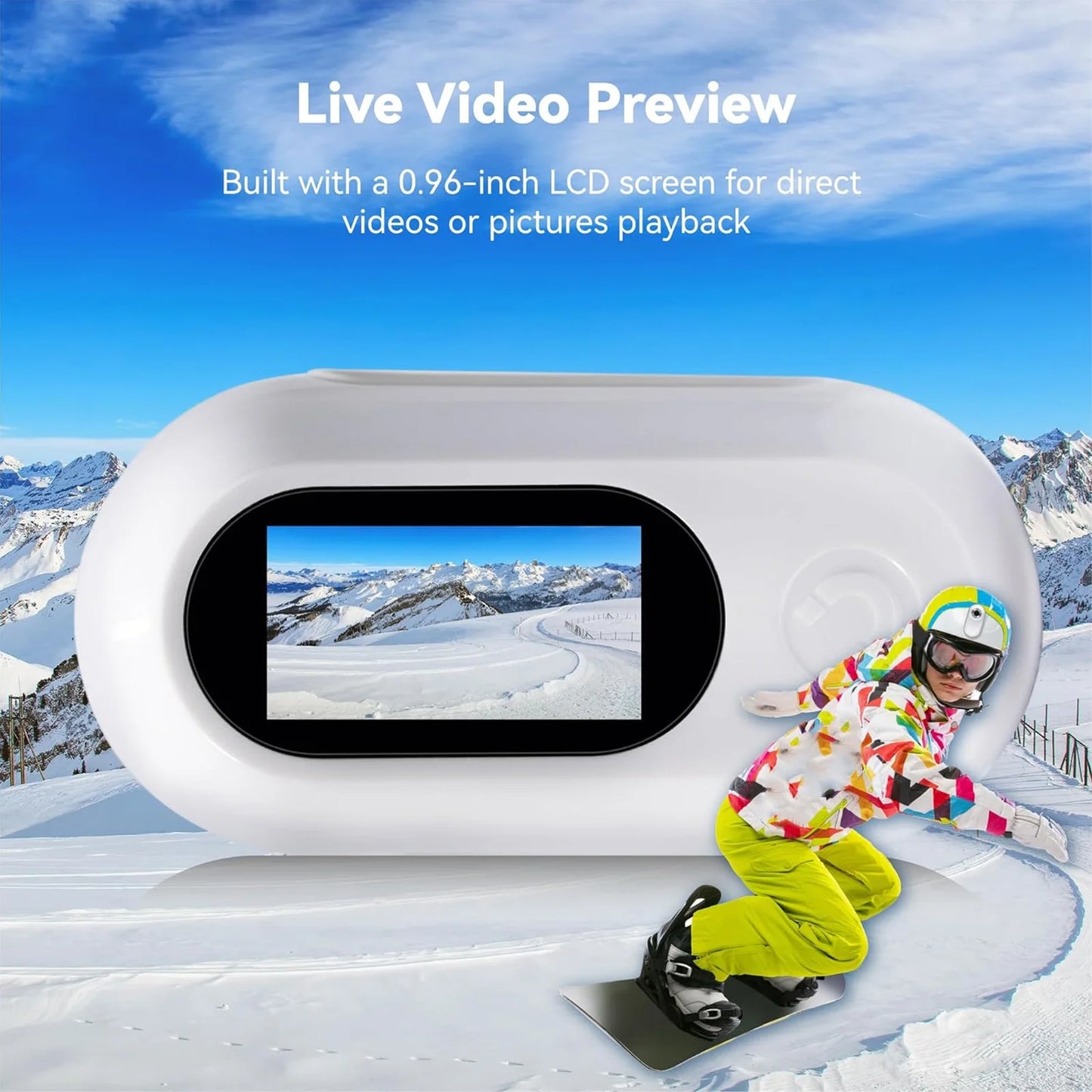 Pet Action Camera Small Pet Collar Camera 0.96In Screen Lightweight Full HD Rechargeable with Video Records for Cat for Outdoor