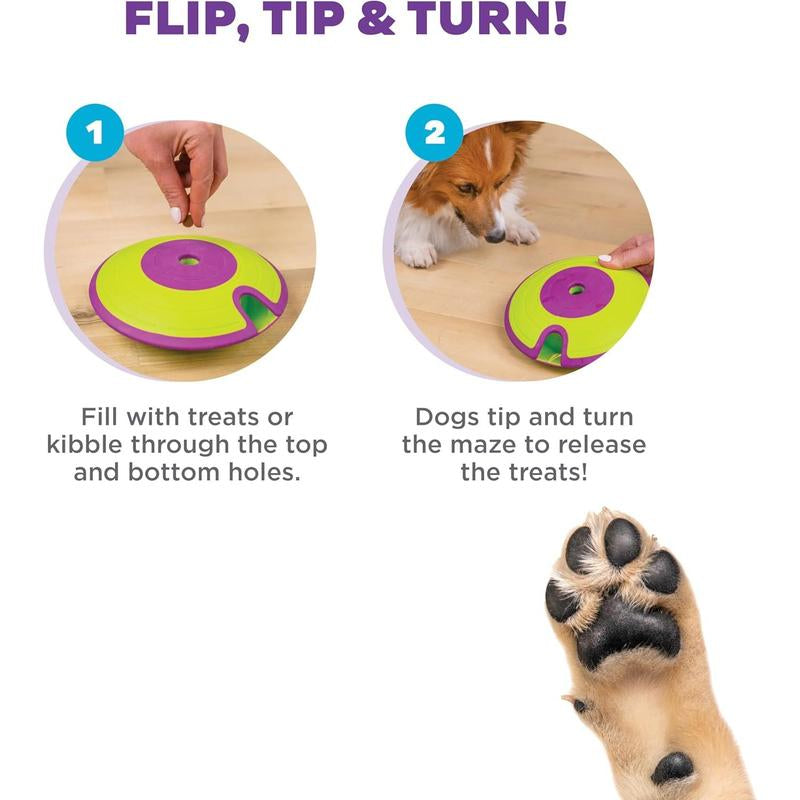 Dog Treat Maze Dog Puzzle Enrichment Toy, Level 2 Intermediate, Green Game Feeding