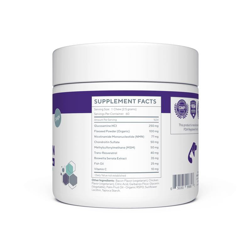 RENUE PET NMN Longevity Chews for Dogs - 60 Soft Chews with Liposomal NMR for Dog Health and Weight Management
