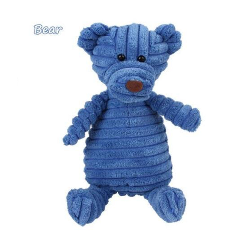 Vocal Animal Plush for Pet Dog Molar Teeth Cleaning Training - Soft Corduroy Material, Bite-Resistant, Safe for Chewing & Stress Relief, Includes BB Whistle Sound