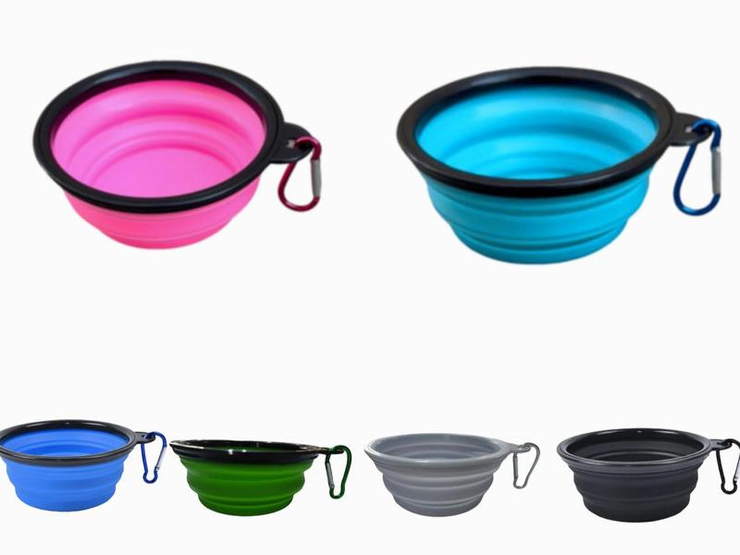 (2-PACK) Travel Dog Bowls- 12 FL OZ, Includes Six Bowls for Hydration and Comfort during Travel, Lightweight & Collapsible Design Toys