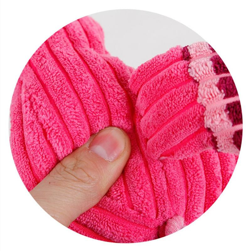 Vocal Animal Plush for Pet Dog Molar Teeth Cleaning Training - Soft Corduroy Material, Bite-Resistant, Safe for Chewing & Stress Relief, Includes BB Whistle Sound