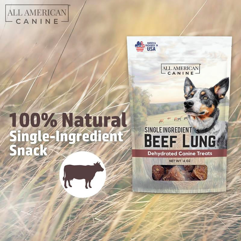 NATURAL Beef Lung Dog Treats 4Oz – Single Ingredient, Dehydrated High Protein Low Fattraining Snacks – All Natural and Made in the USA