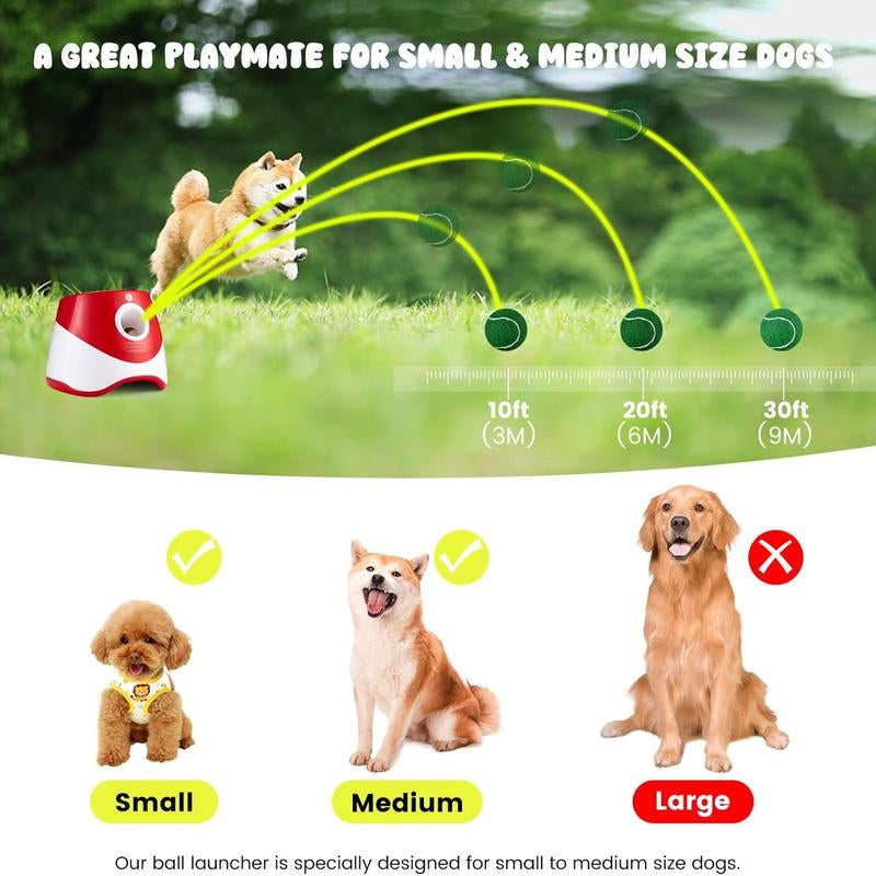 Automatic Dog Ball Launcher with 3 Balls, 1 Box Interactive Dog Tennis Ball Throwing Machine, Pet Products, Dog Toys, New Year Gift