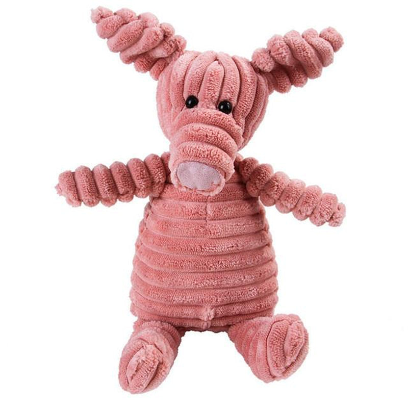 Vocal Animal Plush for Pet Dog Molar Teeth Cleaning Training - Soft Corduroy Material, Bite-Resistant, Safe for Chewing & Stress Relief, Includes BB Whistle Sound