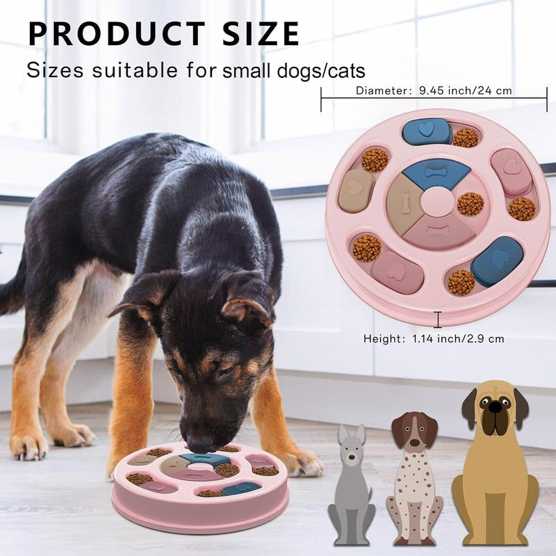 Dog Puzzles Slow Feeder, Interactive Food Puzzle Toys for Dogs,Treat Puzzle Toys for Dogs, Dog Puzzle Treat Dispenser & Slow Feeder Toy, Dog Puzzles for Smart Dogs, Pink, 1 Pack. Christmas WOZTI