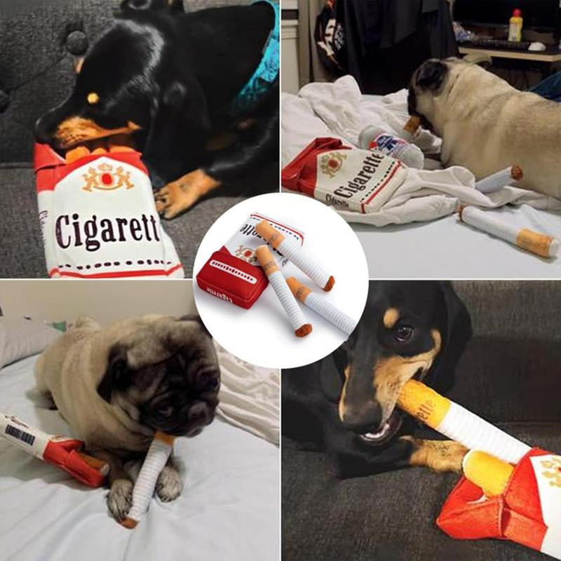 Cigarette Design Dog Toy, 1 Count Interactive Chew Toy with Squeaky Sound, Fun and Novelty Design Dog Toy, Chew Stick, Perfect for Puppies, Small and Medium Dogs, Valentine'S Day Gift