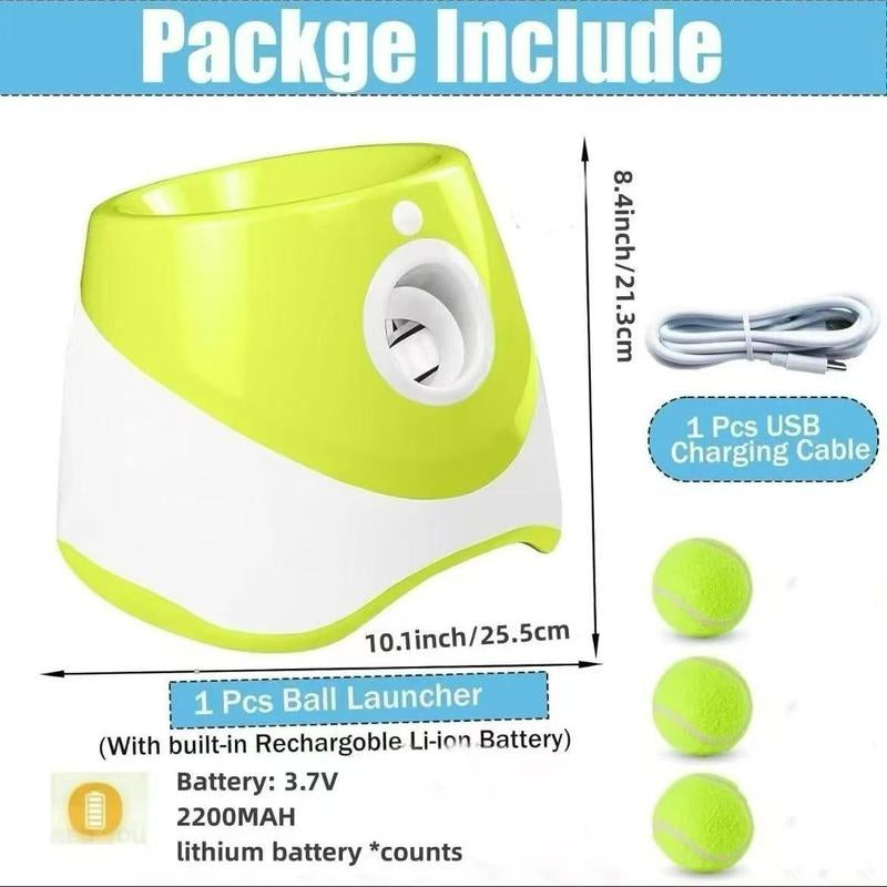 Automatic Dog Ball Launcher with 3 Balls, 1 Box Interactive Dog Tennis Ball Throwing Machine, Pet Products, Dog Toys, New Year Gift