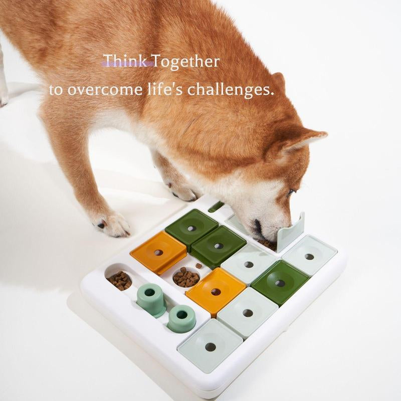 Dog Treat Puzzle Toy, Mental Stimulating Slow Feeder Tray for Large Medium Small Dogs, Dog Treat Puzzle Dispensing Dish, Mental Enrichment Feeding Toy, Pet Products