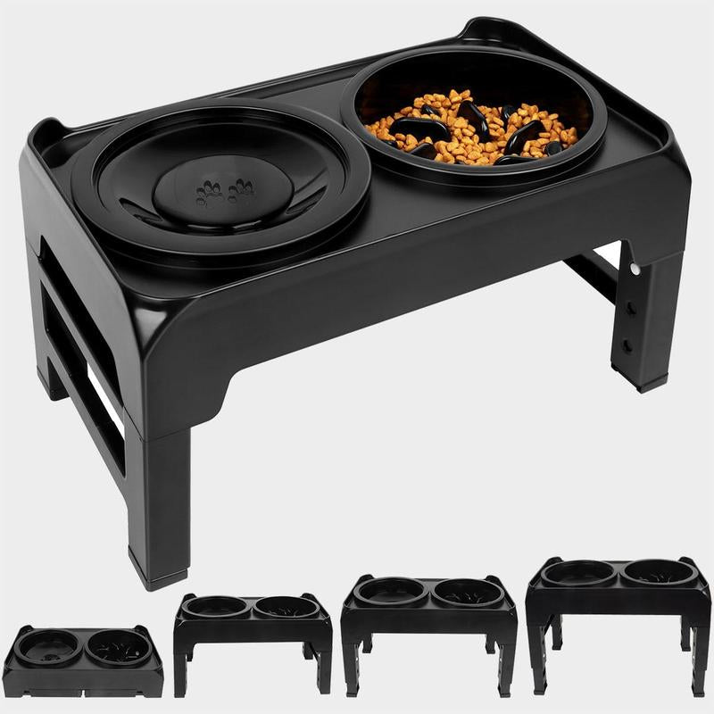 Liftable Pet Feeding Bowl, 2-In-1 Slow Feeding Elevated Dog Bowl, anti Spill Pet Feeder, Pet Feeding Supplies for Cat & Dog, Cat Products, Christmas Gift