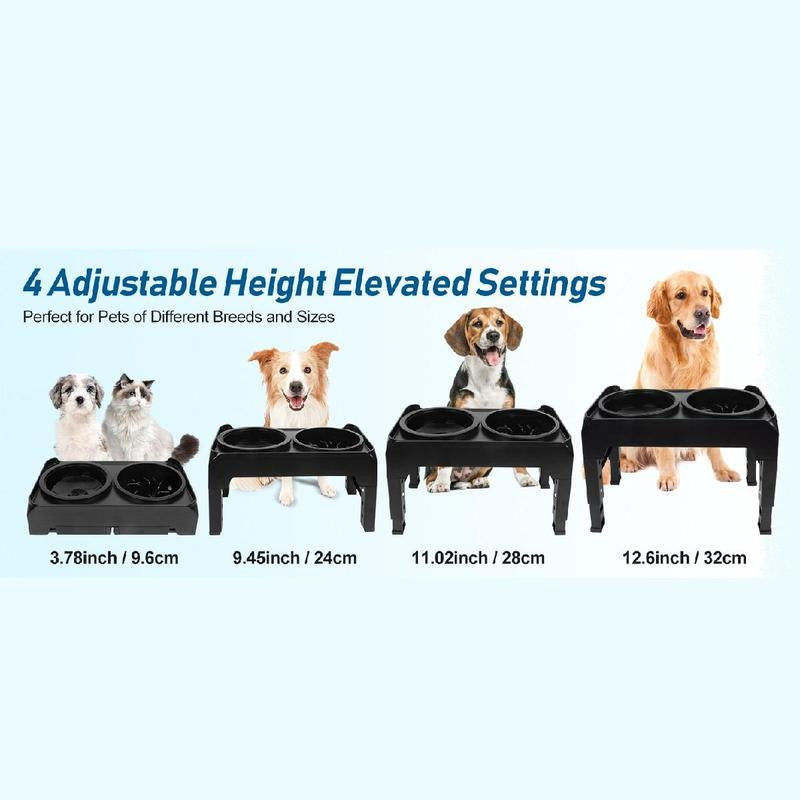Liftable Pet Feeding Bowl, 2-In-1 Slow Feeding Elevated Dog Bowl, anti Spill Pet Feeder, Pet Feeding Supplies for Cat & Dog, Cat Products, Christmas Gift