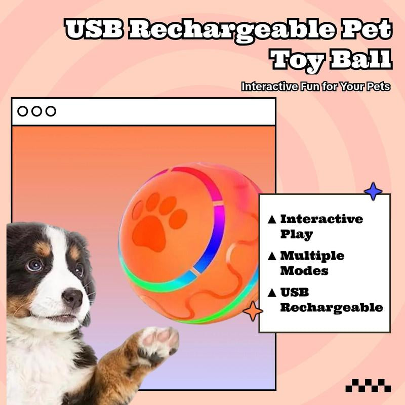 USB Rechargeable Autoscroll Remote Control Rolling Dog Toy Ball, Automatic Electric Cat & Dog Toy Ball, Funny Gift, Electric Pet Interactive Toy, Pet Tools Products, Puppy Toy, Herding Ball