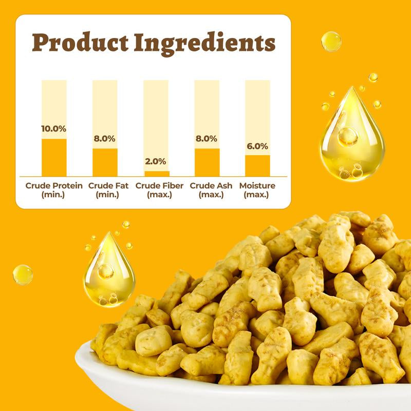16Oz/450G Cat Grass Treats for Indoor Cats Salmon Flavor Cat Biscuits Natural Kitten Snacks Fish Oil Supplement &Teeth Cleaning - Pet Products