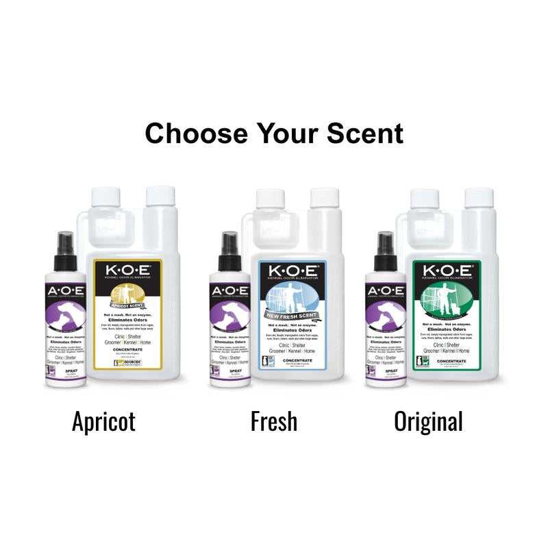 Basic Pet Care Kit with Spray [2 Piece] A.O.E. 8Oz Spray and Apricot K.O.E. 16Oz Concentrate