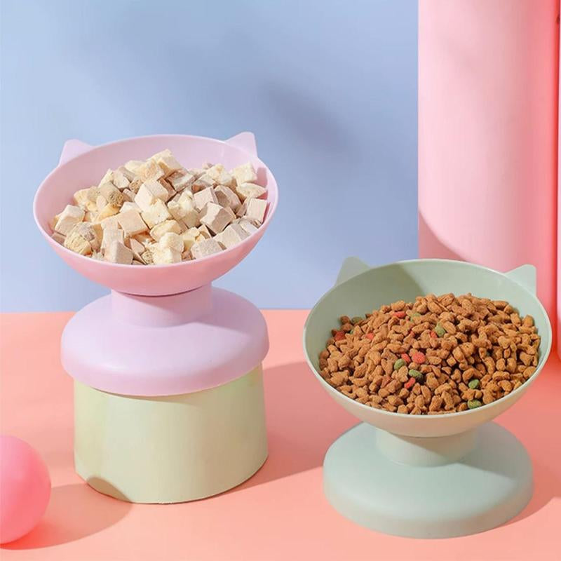 Neck Protection Pet Food Bowl, Raised Stand Pet Feeding Bowl for Cats Kittens Dogs, Tall Slanted Food Bowl, Pets Inclined Food & Water Feeder Bowl