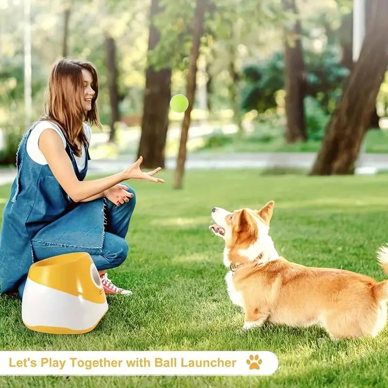 3 Mode Adjustable Pet Toy with Tennis Balls, Automatic Ball Launcher & 3 Balls, Dog Stuff, Interactive Dog Toy, Pet Products