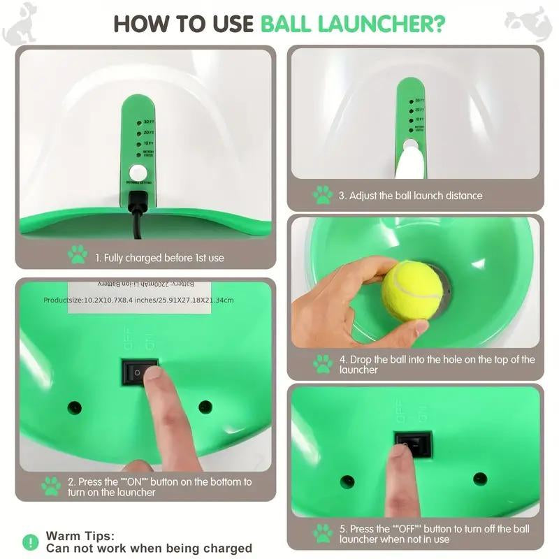 3 Mode Adjustable Pet Toy with Tennis Balls, Automatic Ball Launcher & 3 Balls, Dog Stuff, Interactive Dog Toy, Pet Products