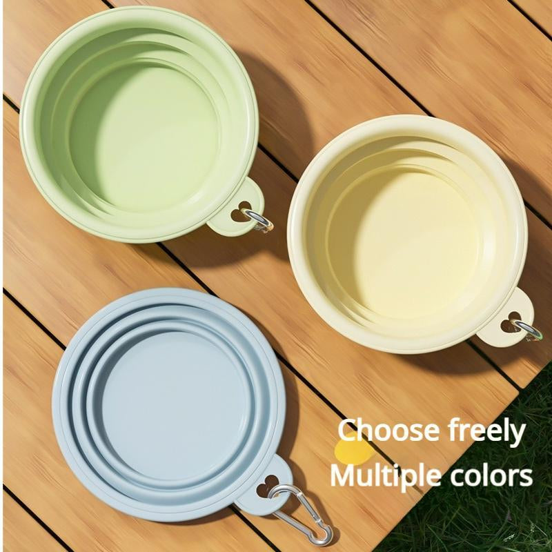 Macaron Outdoor Folding Bowl Pet Drinking Bowl Silicone Pet Bowl Portable Dog Bowl Outdoor Drinking Water Dog Food Bowl Random Color 6-Pack