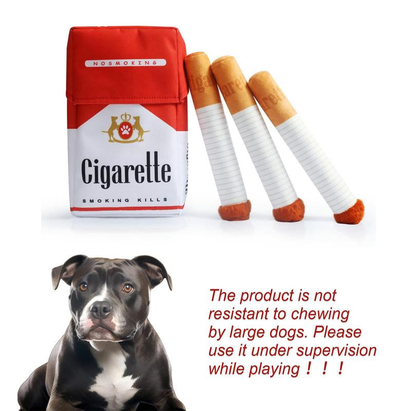 Cigarette Design Dog Toy, 1 Count Interactive Chew Toy with Squeaky Sound, Fun and Novelty Design Dog Toy, Chew Stick, Perfect for Puppies, Small and Medium Dogs, Valentine'S Day Gift