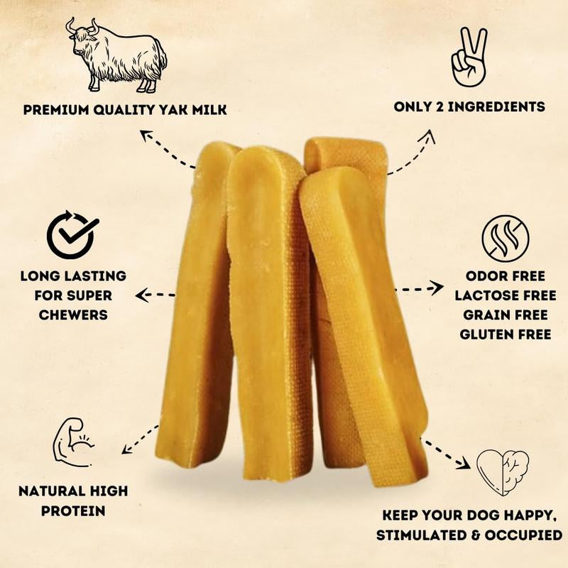 Back 40 Dogs Yak Cheese Himalayan Dog Chews – Long-Lasting Natural Yak Chews – Odorless, Dental Health Treats for Dogs (Large Sized Chew, 4 Pack)
