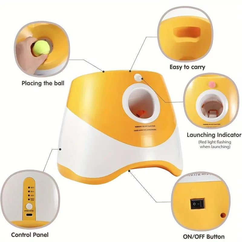 3 Mode Adjustable Pet Toy with Tennis Balls, Automatic Ball Launcher & 3 Balls, Dog Stuff, Interactive Dog Toy, Pet Products