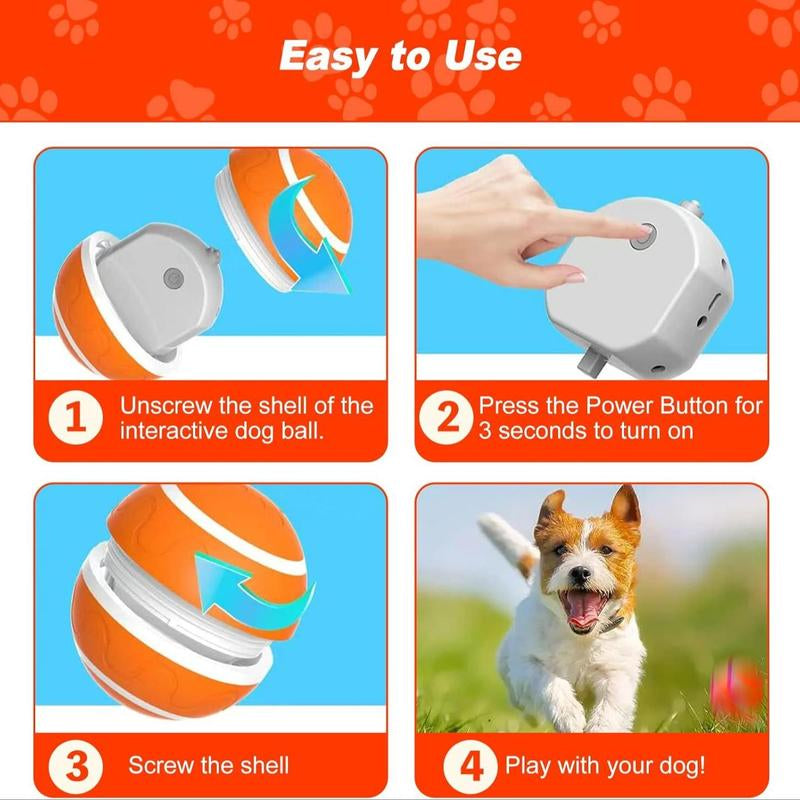 USB Rechargeable Autoscroll Remote Control Rolling Dog Toy Ball, Automatic Electric Cat & Dog Toy Ball, Funny Gift, Electric Pet Interactive Toy, Pet Tools Products, Puppy Toy, Herding Ball