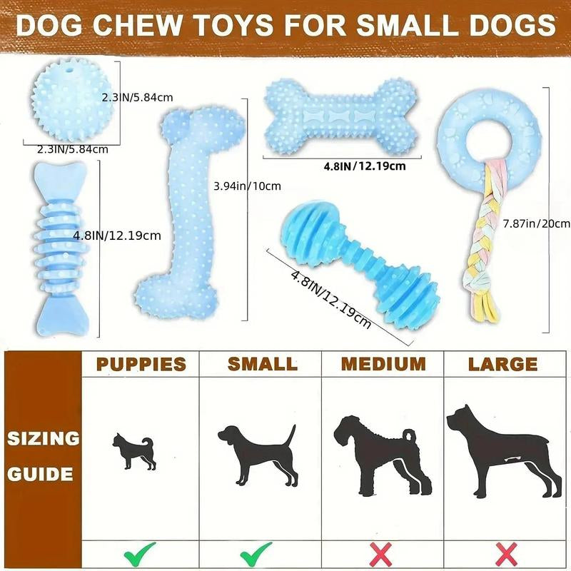 Durable Pet Chew Toy Set, 6 Counts/Set Mixed Style Dog Teeth Cleaning Toy, Interactive Dog Teeth Grinding Toy, Pet Products, Valentine'S Day Gift
