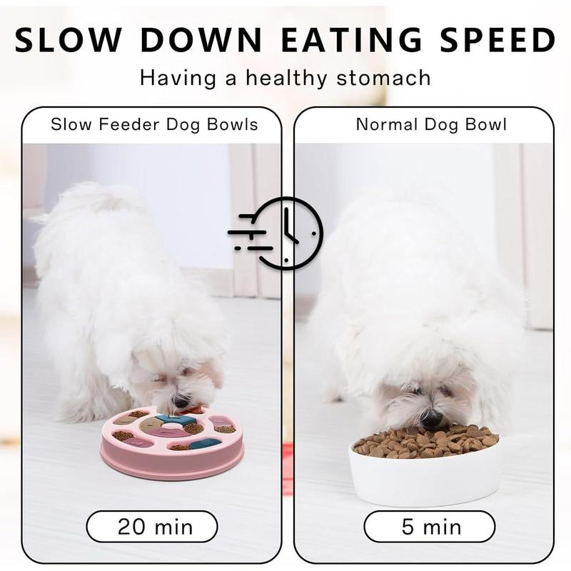 Dog Puzzles Slow Feeder, Interactive Food Puzzle Toys for Dogs,Treat Puzzle Toys for Dogs, Dog Puzzle Treat Dispenser & Slow Feeder Toy, Dog Puzzles for Smart Dogs, Pink, 1 Pack. Christmas WOZTI