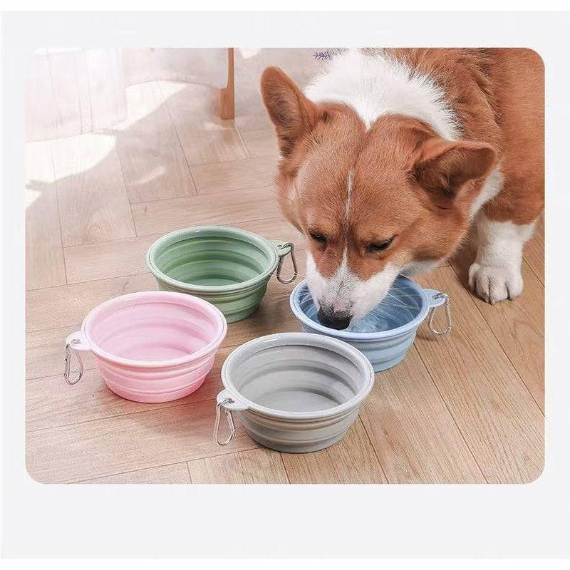 Macaron Outdoor Folding Bowl Pet Drinking Bowl Silicone Pet Bowl Portable Dog Bowl Outdoor Drinking Water Dog Food Bowl Random Color 6-Pack