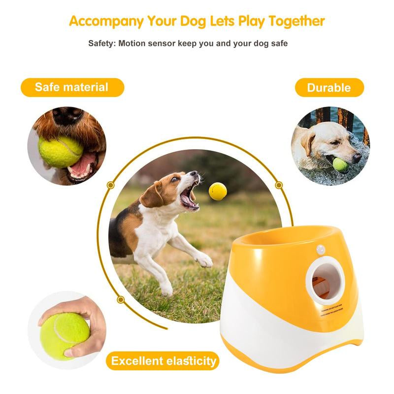 Automatic Dog Ball Launcher with 3 Balls, 1 Box Interactive Dog Tennis Ball Throwing Machine, Pet Products, Dog Toys, New Year Gift