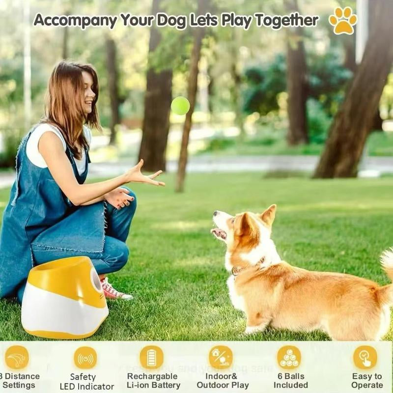 Automatic Dog Ball Launcher with 3 Balls, 1 Box Interactive Dog Tennis Ball Throwing Machine, Pet Products, Dog Toys, New Year Gift