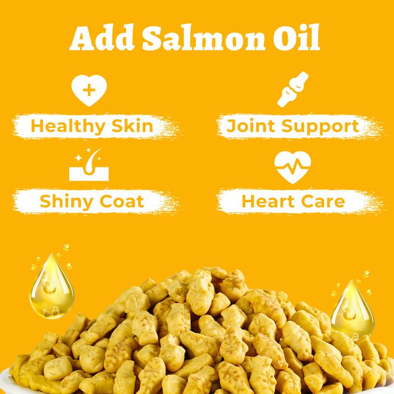 16Oz/450G Cat Grass Treats for Indoor Cats Salmon Flavor Cat Biscuits Natural Kitten Snacks Fish Oil Supplement &Teeth Cleaning - Pet Products