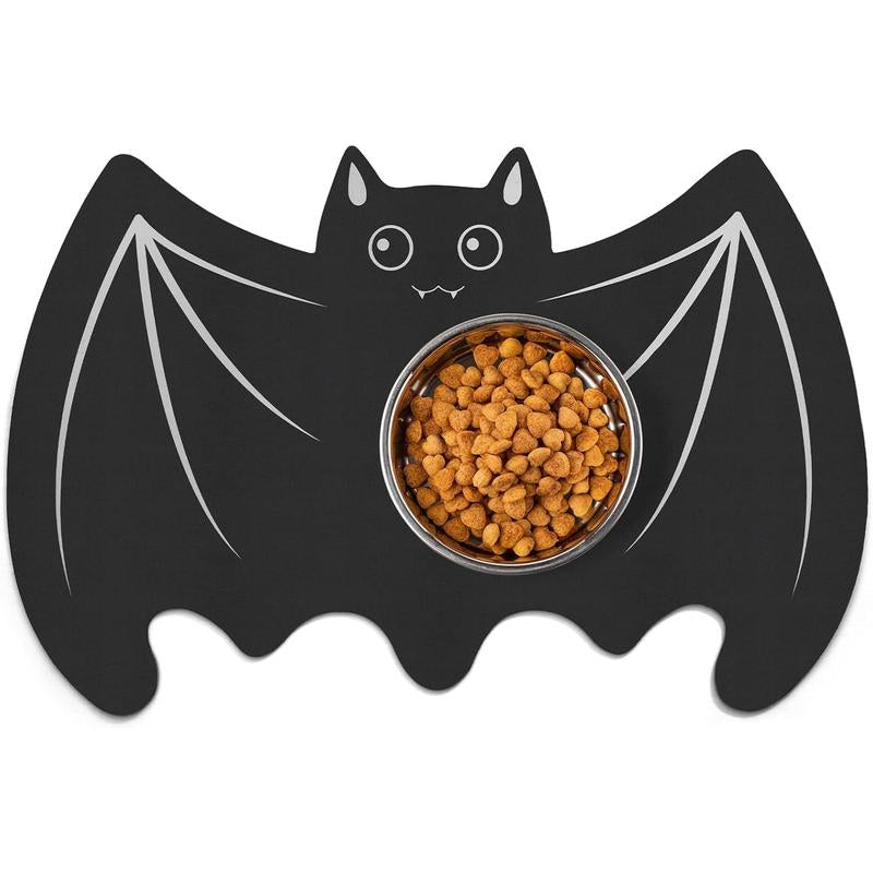 Pet Mats for Food and Water Dog Cat Food Mats Pet Feeding Mat Anti-Slip No Stains Quick Dry Floors Waterproof Placemat Pet Food Bowl Mat Pet Accessories - 23.6" X 15.7" Bat