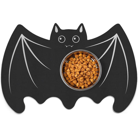Pet Mats for Food and Water Dog Cat Food Mats Pet Feeding Mat Anti-Slip No Stains Quick Dry Floors Waterproof Placemat Pet Food Bowl Mat Pet Accessories - 23.6" X 15.7" Bat