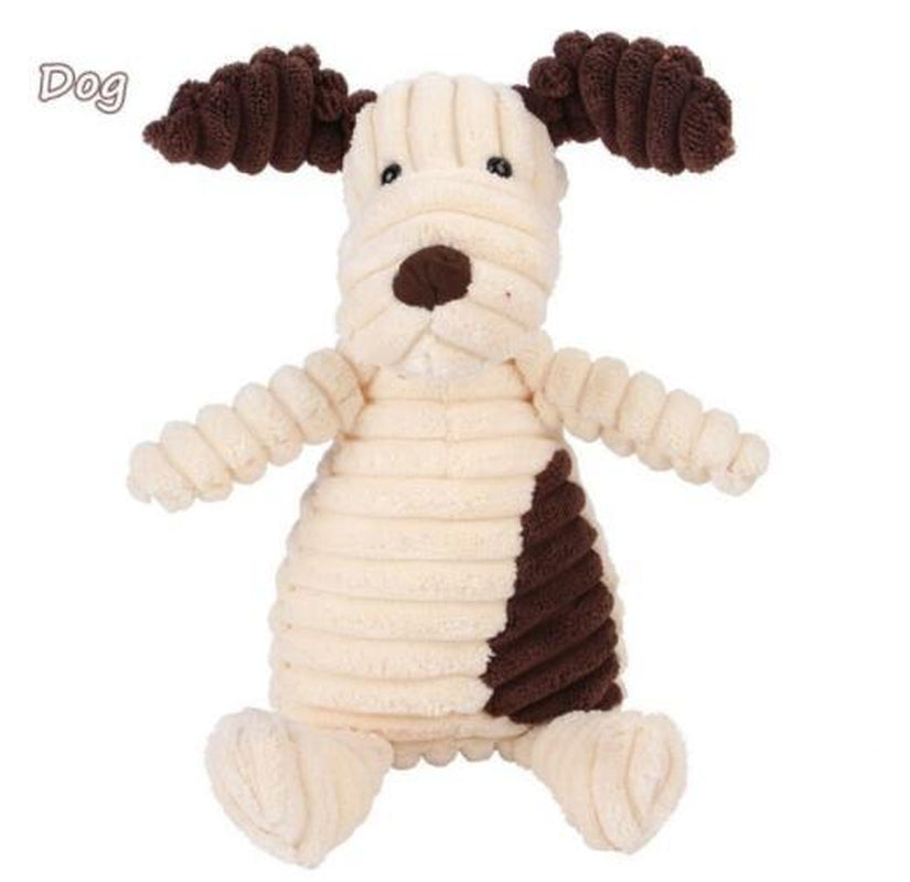 Vocal Animal Plush for Pet Dog Molar Teeth Cleaning Training - Soft Corduroy Material, Bite-Resistant, Safe for Chewing & Stress Relief, Includes BB Whistle Sound