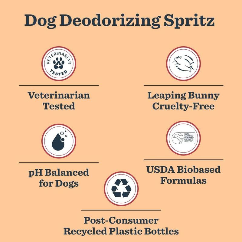 . CLEAN DAY Dog Deodorizing Spray, White Peach Scent, 8Oz