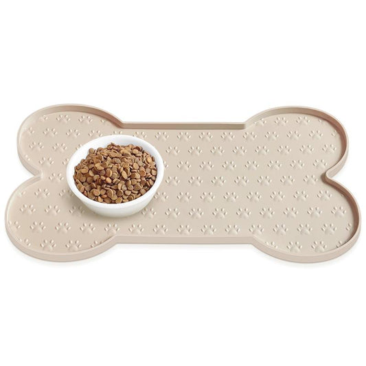Anti-Slip Silicone Dog Food Mat - Waterproof Feeding Tray with Raised Edge for Small to Medium Dogs and Cats(19.4" X 9.8") Pet Supplies Bowl