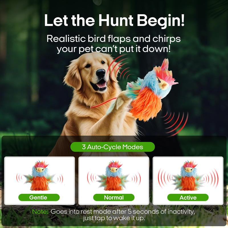 Vagascape Ugly Finch, Cat&Dog Toy,Interactive Rechargeable Toy on Rug with Bird Chirping, Anti-Depression Fun Gift for Cats & Dogs, Pet Supplies, Dog & Cat Accessories, Pet Products, Funny Gift, Cat Stuff
