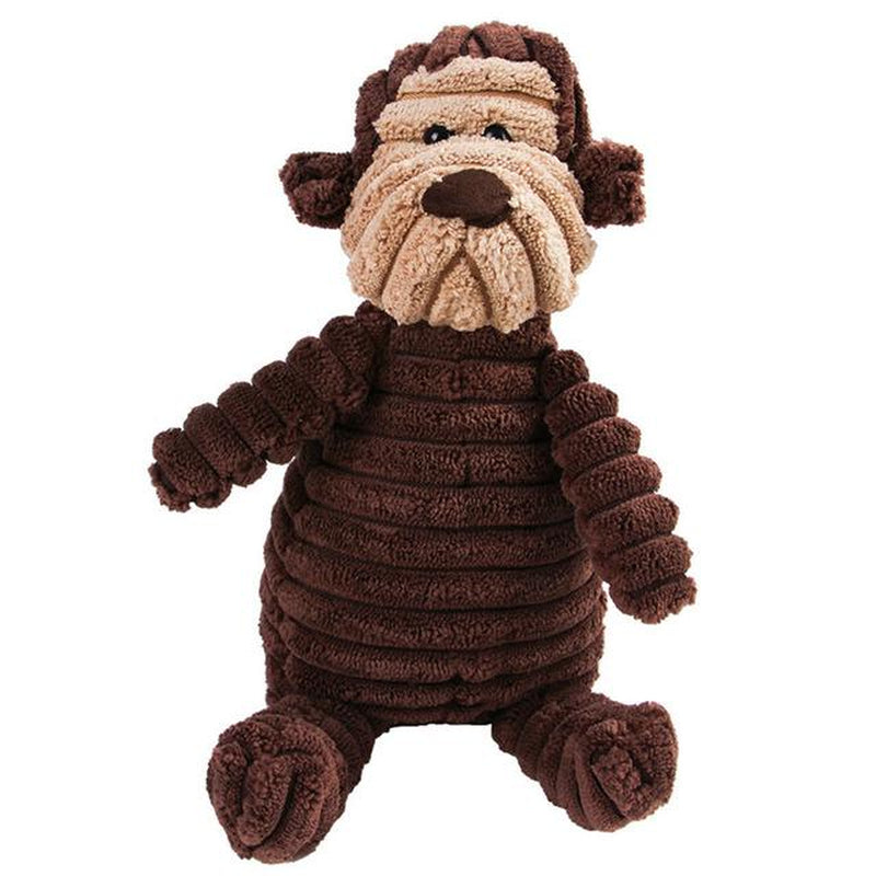 Vocal Animal Plush for Pet Dog Molar Teeth Cleaning Training - Soft Corduroy Material, Bite-Resistant, Safe for Chewing & Stress Relief, Includes BB Whistle Sound