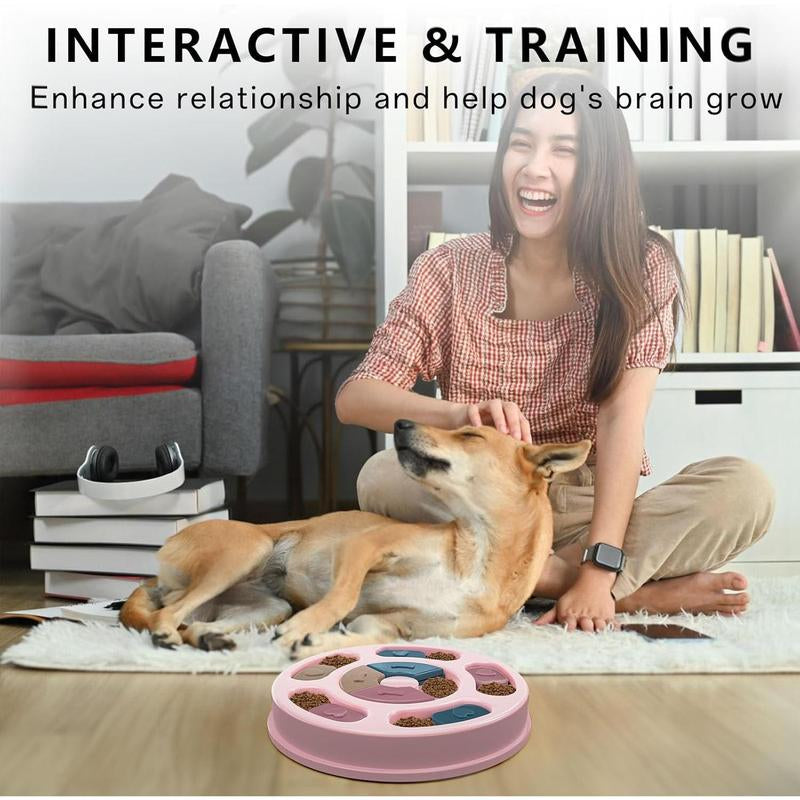 Dog Puzzles Slow Feeder, Interactive Food Puzzle Toys for Dogs,Treat Puzzle Toys for Dogs, Dog Puzzle Treat Dispenser & Slow Feeder Toy, Dog Puzzles for Smart Dogs, Pink, 1 Pack. Christmas WOZTI