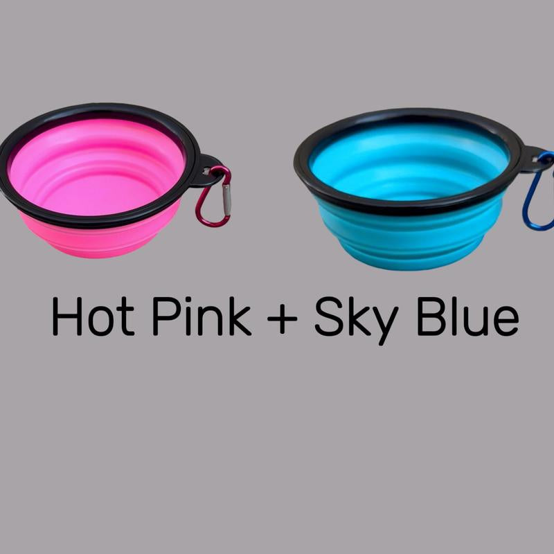 (2-PACK) Travel Dog Bowls- 12 FL OZ, Includes Six Bowls for Hydration and Comfort during Travel, Lightweight & Collapsible Design Toys