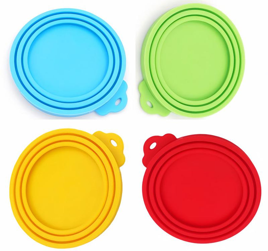 4 Pack Multi-Functional Pet Food Can Lid - Safe Silicone Materials