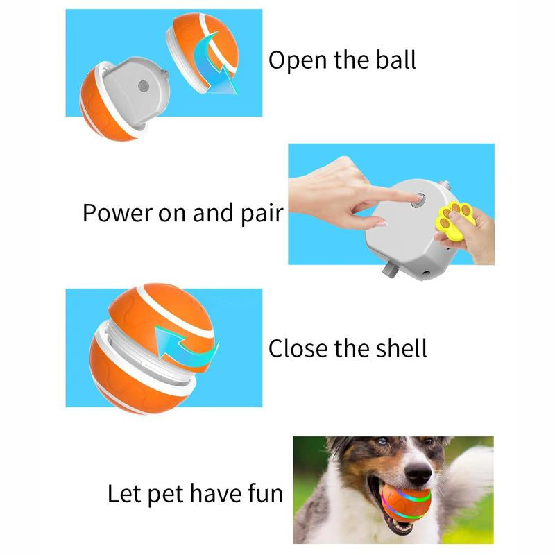 [New Upgrade] Remote Control Interactive Dog Toy Dog Ball, Durable Motion-Activated Automatic Rolling Ball Toy for /Small/Medium/Large Dogs, USB Charging