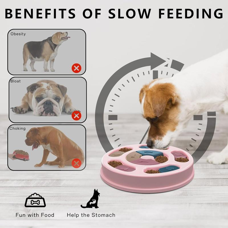 Dog Puzzles Slow Feeder, Interactive Food Puzzle Toys for Dogs,Treat Puzzle Toys for Dogs, Dog Puzzle Treat Dispenser & Slow Feeder Toy, Dog Puzzles for Smart Dogs, Pink, 1 Pack. Christmas WOZTI