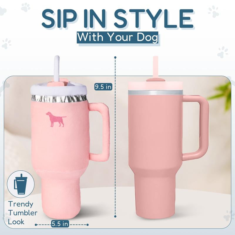 PUPROAR Pup Cup Tumbler Dog Toy – Plush Squeaky Dog Toys, Perfect Pet Toy for Puppy Birthday Presents & Chew Gift
