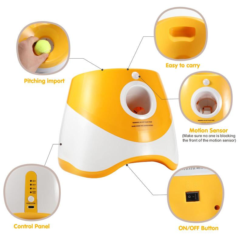 Automatic Dog Ball Launcher with 3 Balls, 1 Box Interactive Dog Tennis Ball Throwing Machine, Pet Products, Dog Toys, New Year Gift