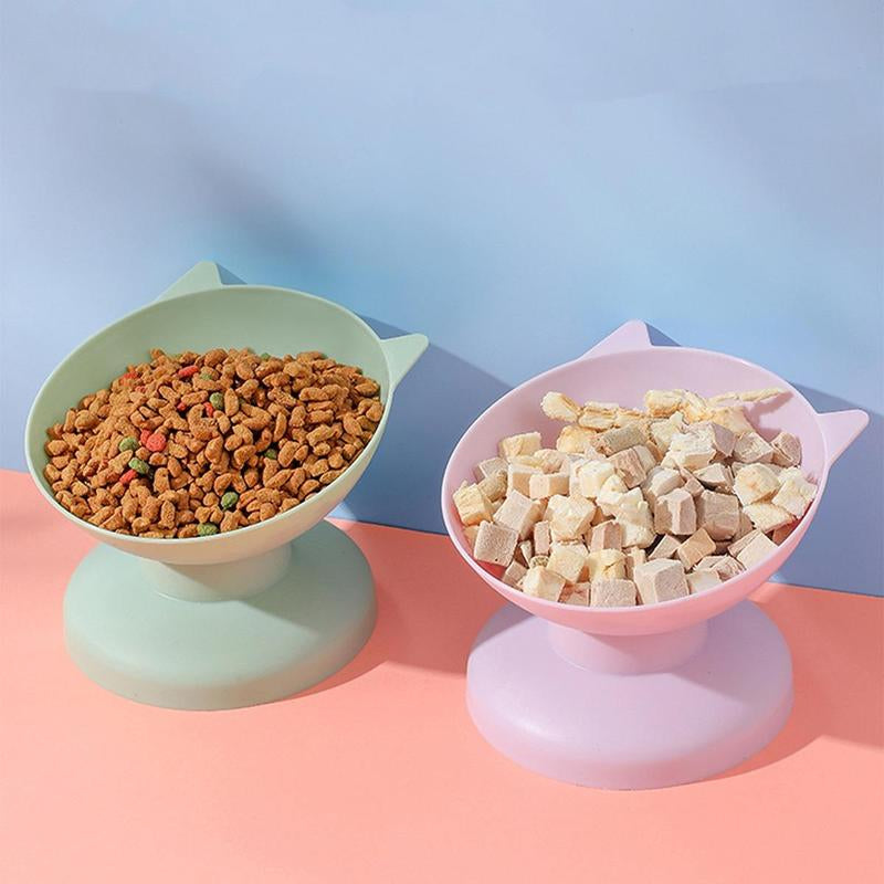 Neck Protection Pet Food Bowl, Raised Stand Pet Feeding Bowl for Cats Kittens Dogs, Tall Slanted Food Bowl, Pets Inclined Food & Water Feeder Bowl