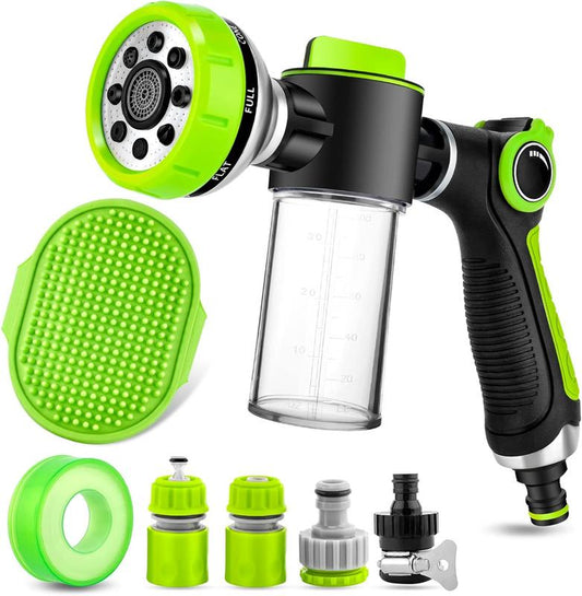 Pup Jet Dog Wash Hose Nozzle Foam Dog Horse Sprayer Wash Hose Attachment Soap Dispenser Sprayer Dog Bathing Sprayer for Pet Showering Gentle Massage